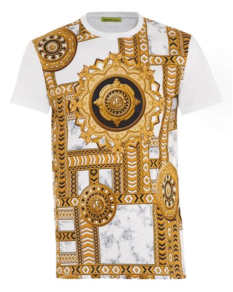 versace white tee chain male|Versace gold ring for men.